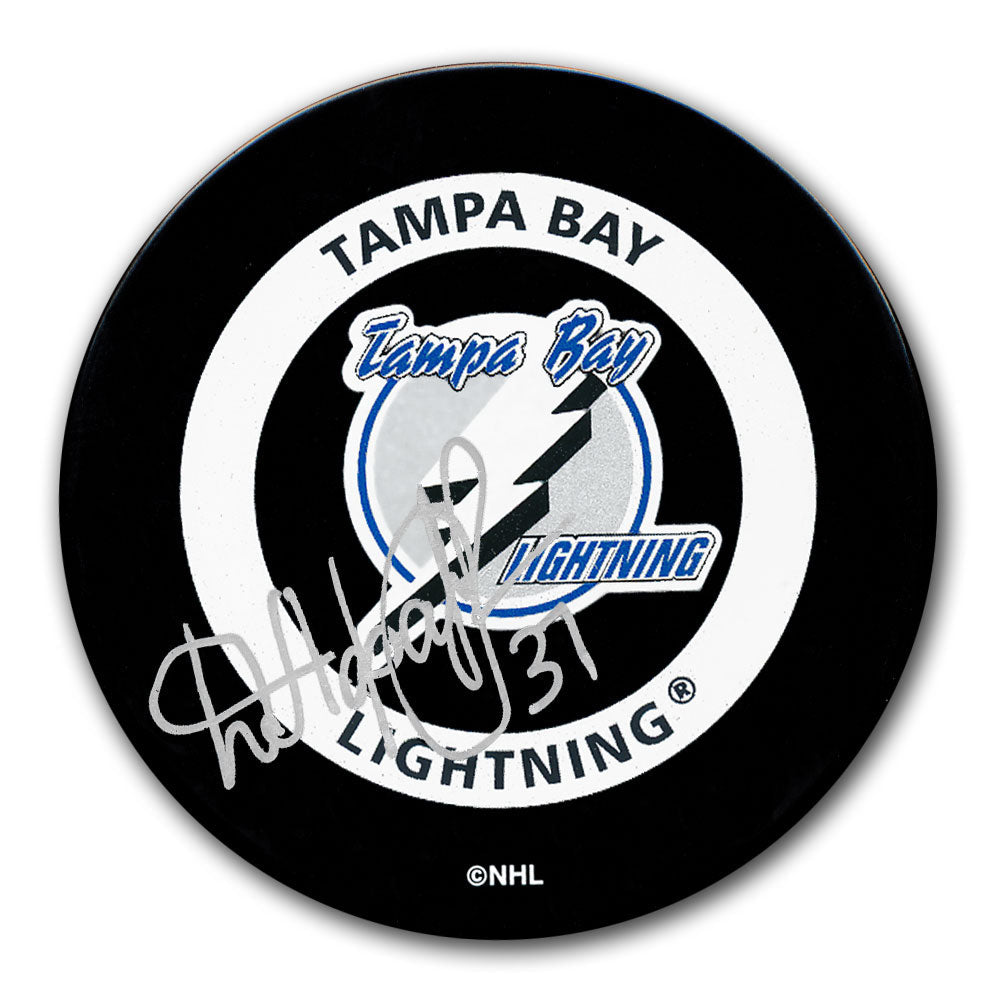 Rondelle de jeu officielle dédicacée par Dmitry Afanasenkov du Lightning de Tampa Bay