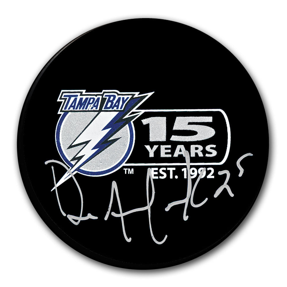 Rondelle autographiée du Lightning de Tampa Bay par Dave Andreychuk, 15 ans