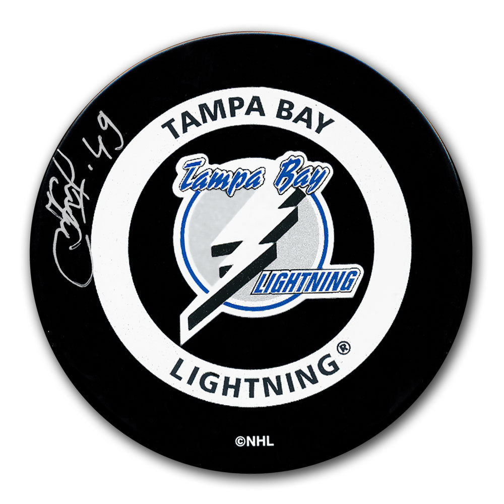 Kaspars Astasenko Rondelle de match officielle dédicacée du Lightning de Tampa Bay