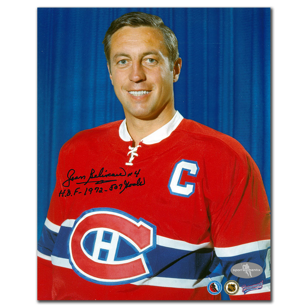 Jean Beliveau Montreal Canadiens 507 Goals Autographed 8x10