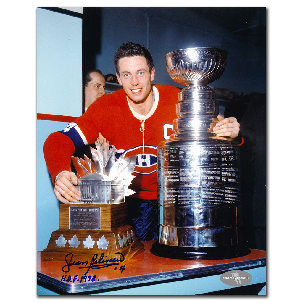 Jean Beliveau Montreal Canadiens STANLEY CUP Autographed 8x10