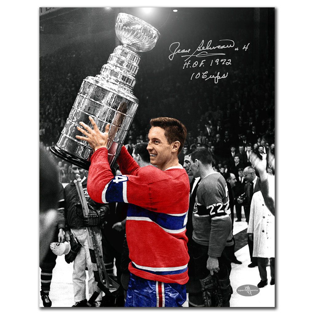 Jean Beliveau Montreal Canadiens 1965 Stanley Cup Autographed 11x14