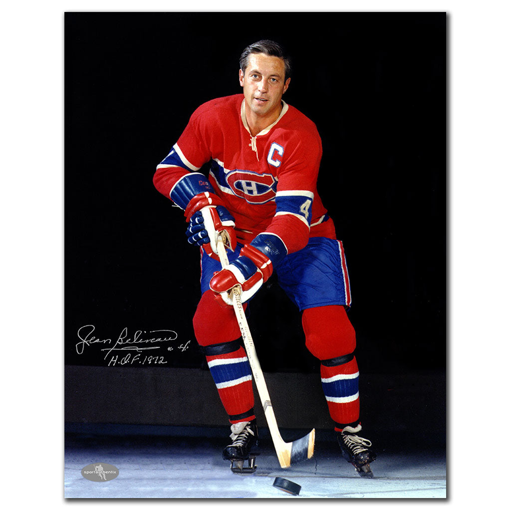 Jean Beliveau Montreal Canadiens HOF Autographed 11x14