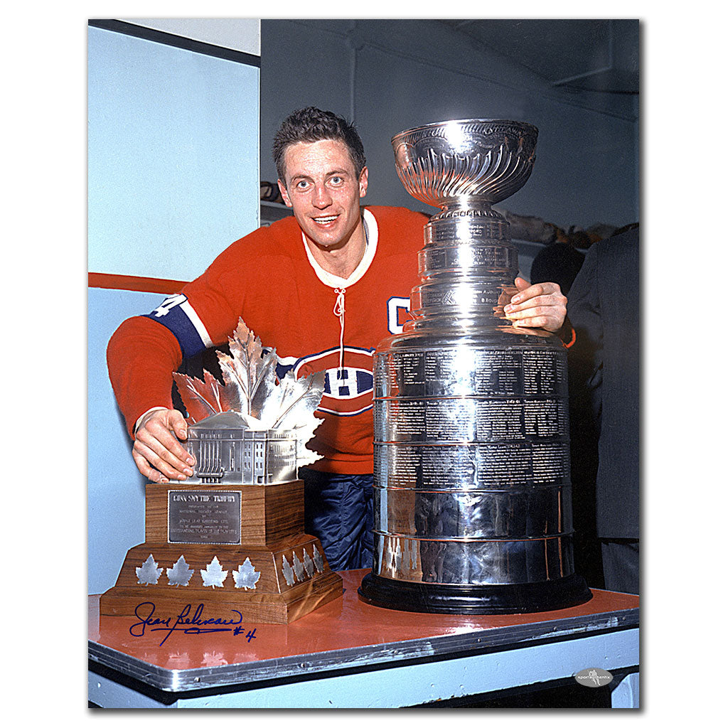 Jean Beliveau Montreal Canadiens 1965 Stanley Cup Autographed 16x20