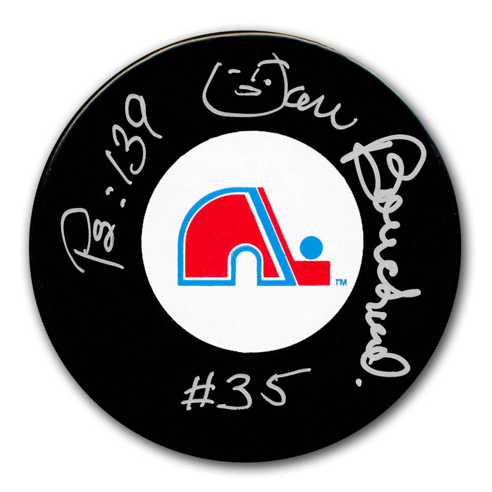 Dan Bouchard Quebec Nordiques Autographed Puck