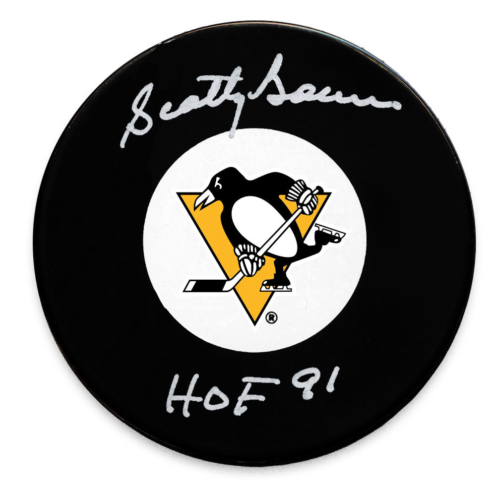 Rondelle autographiée HOF des Penguins de Pittsburgh de Scotty Bowman