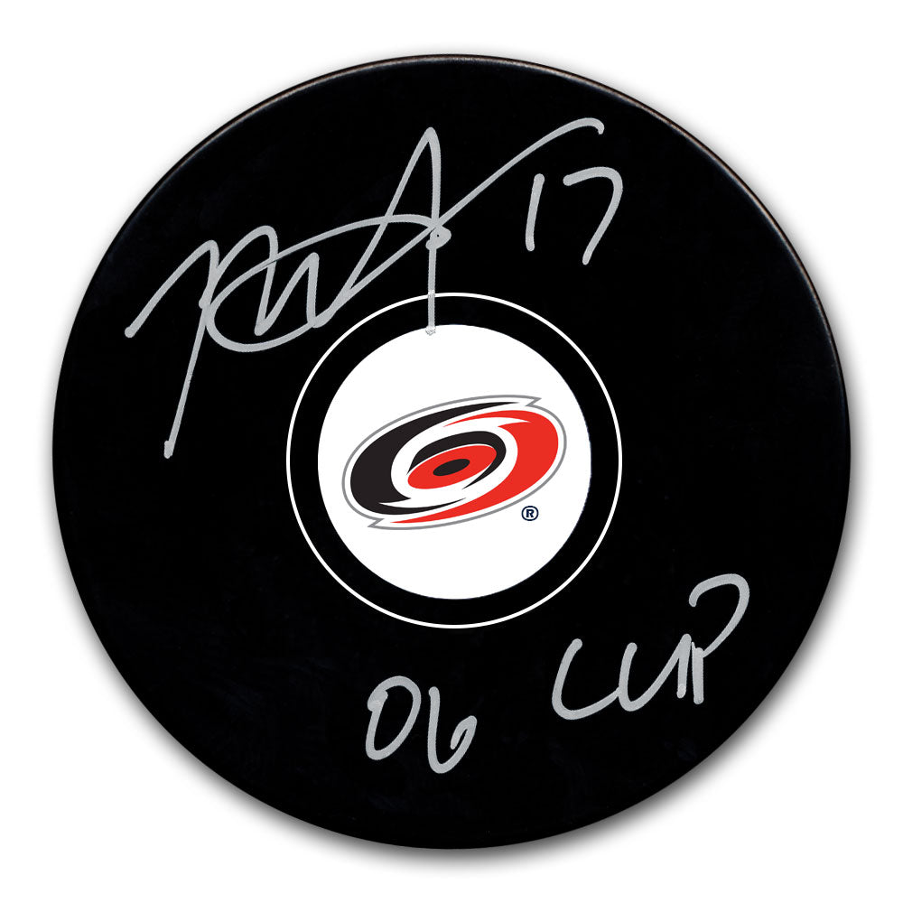 Rod Brind'Amour Carolina Hurricanes 2006 Cup Autographed Puck