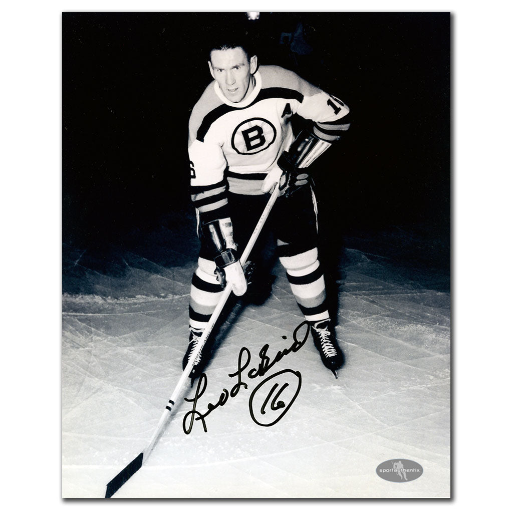 Photo dédicacée des Bruins de Boston de Leo Labine 8x10