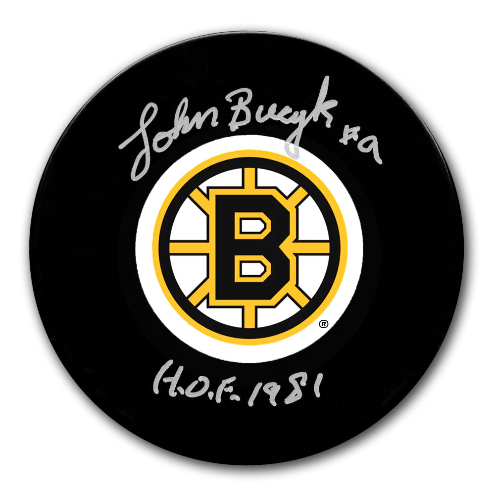 Johnny Bucyk Boston Bruins HOF Autographed Puck