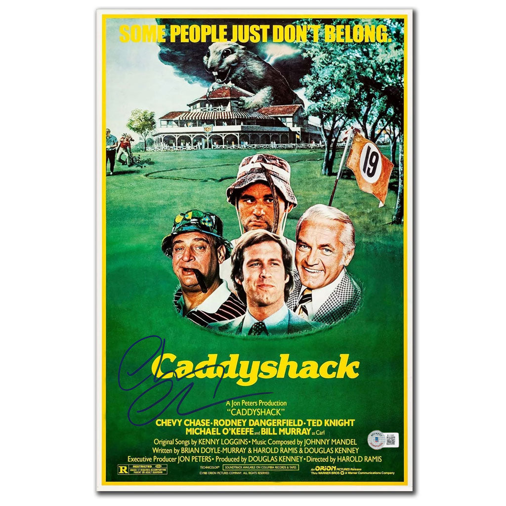 Chevy Chase CADDYSHACK Signed 11x17 Movie Poster BAS COA