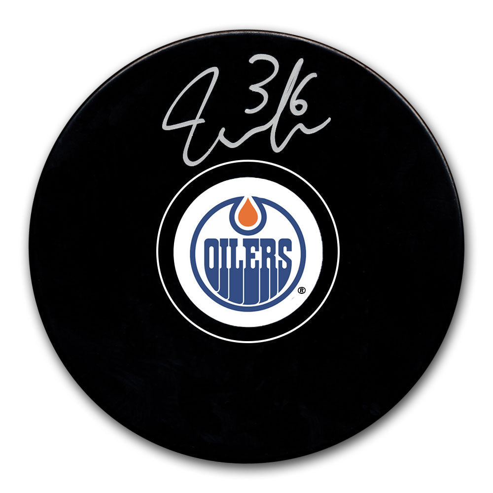 Rondelle autographiée par Jack Campbell des Oilers d'Edmonton