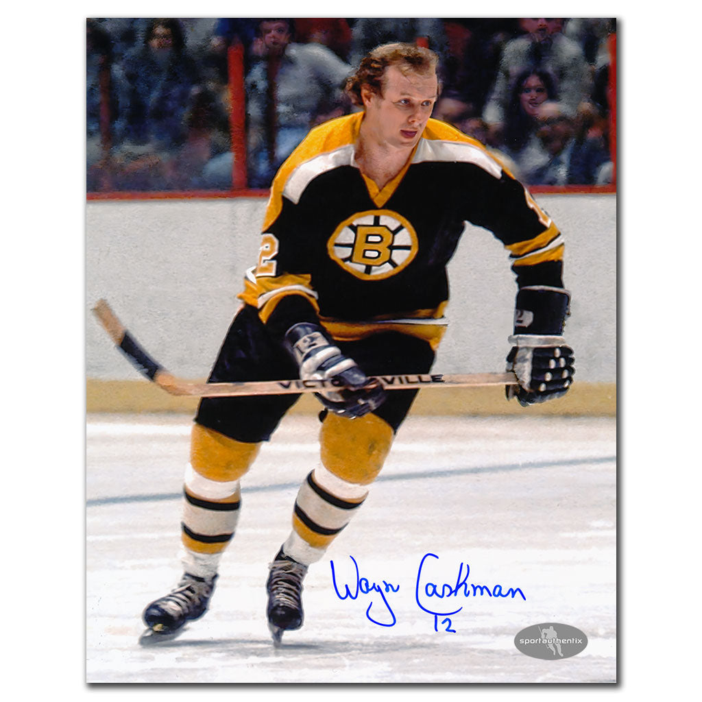 Wayne Cashman Bruins de Boston ACTION dédicacé 8x10