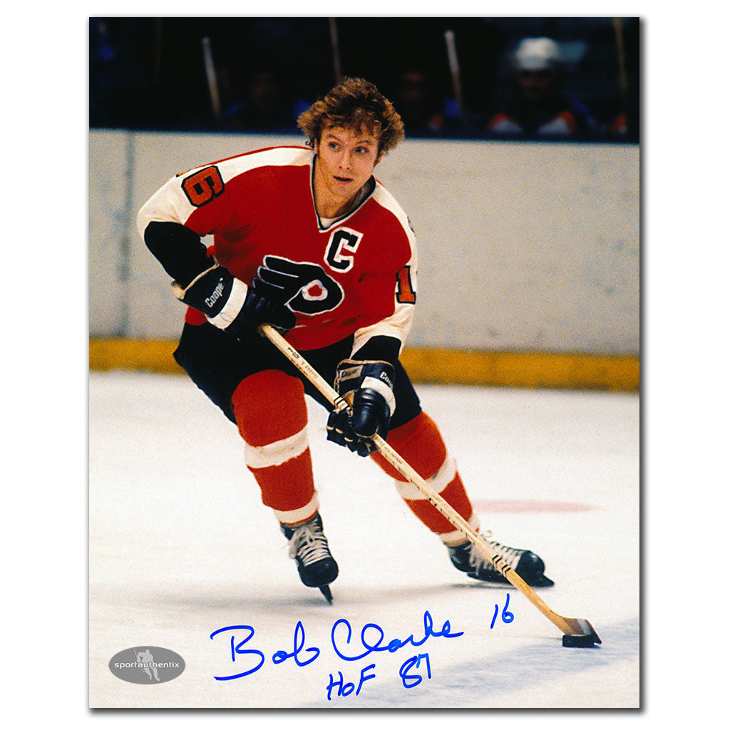 Bobby Clarke Flyers de Philadelphie CAPITAINE dédicacé 8x10