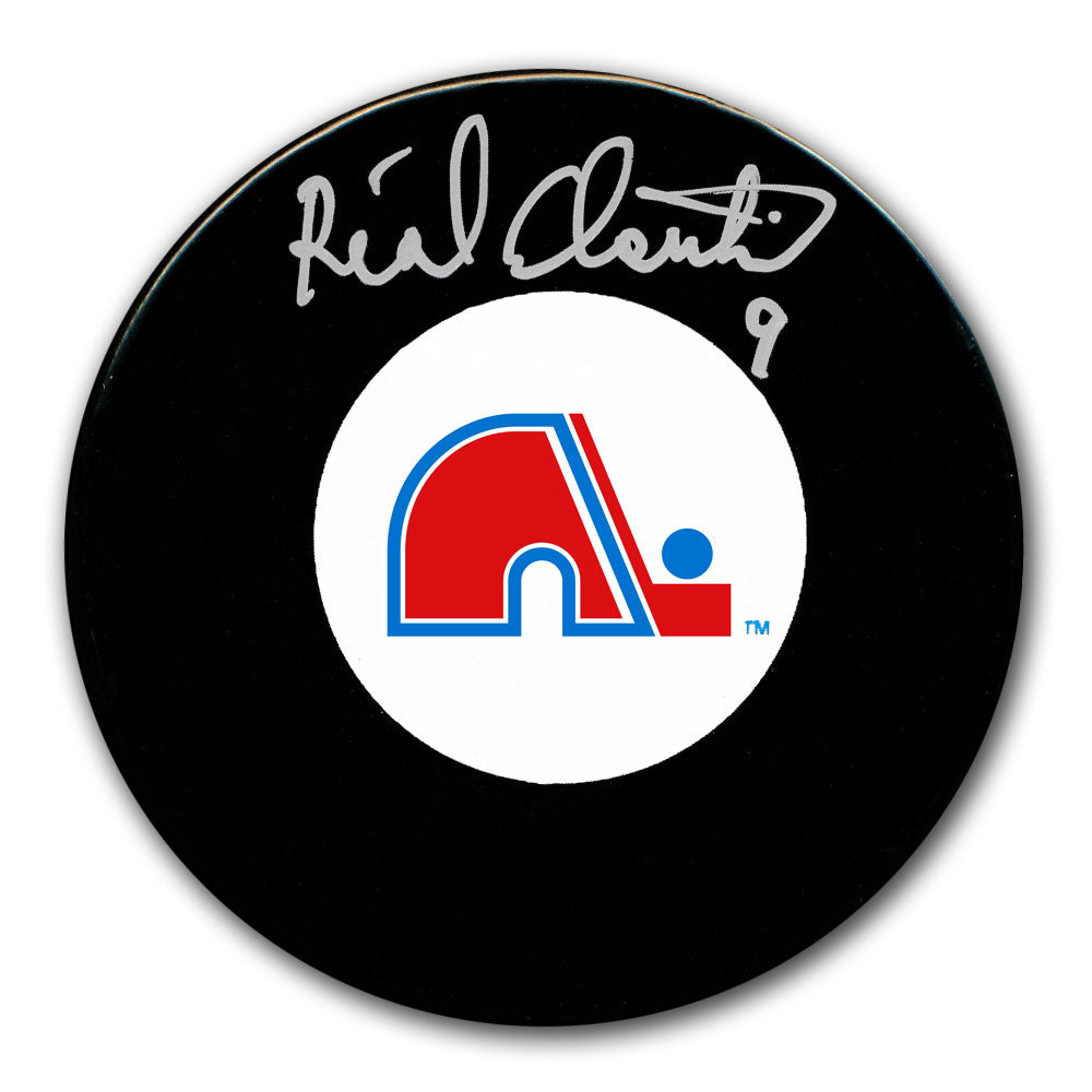 Real Cloutier Quebec Nordiques Autographed Puck