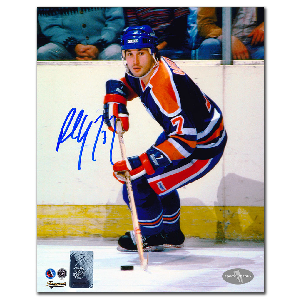 Paul Coffey Edmonton Oilers ACTION dédicacé 8x10