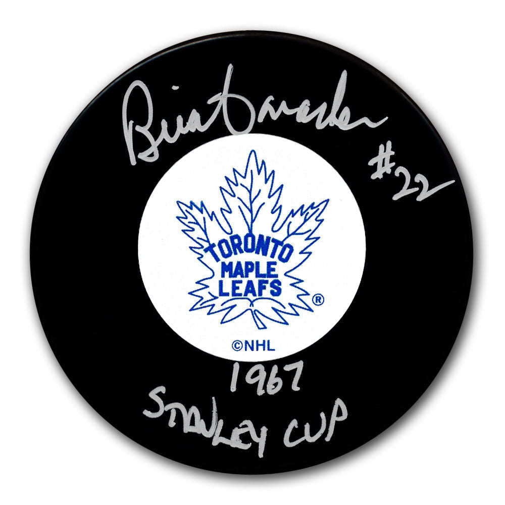 Rondelle autographiée des Maple Leafs de Toronto par Brian Conacher