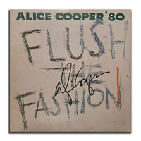 Alice Cooper Signed FLUSH THE FASHION Autographed Smoke Green Vinyl Album LP