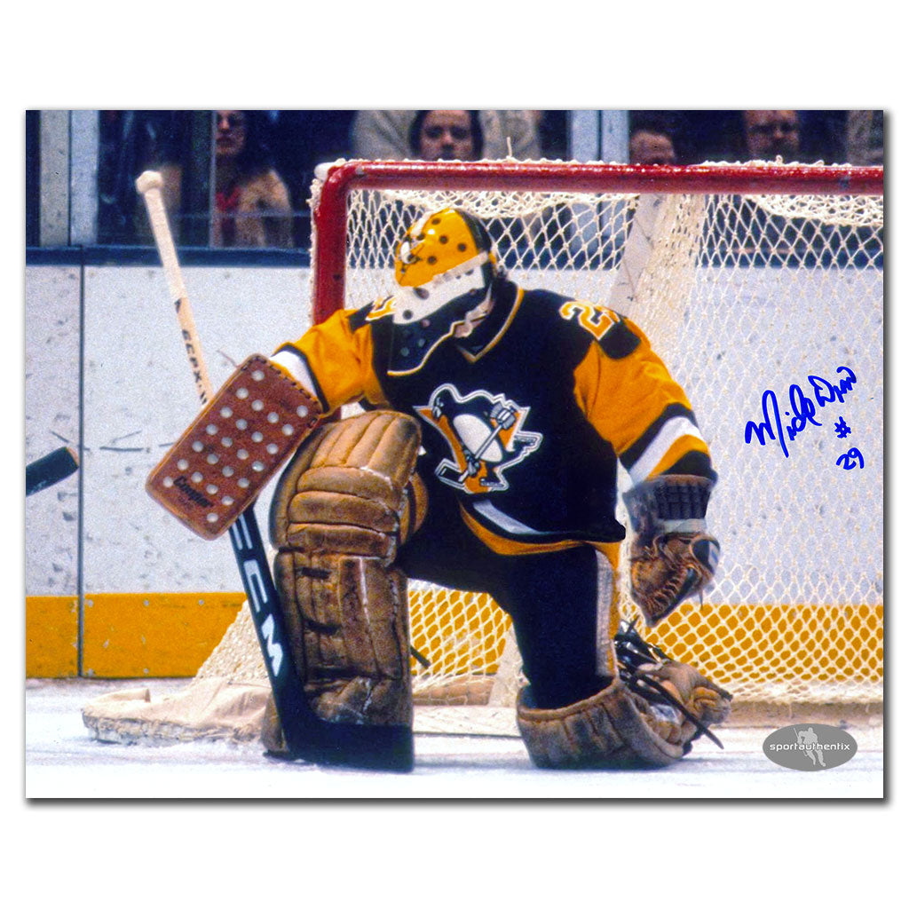 Michel Dion Pittsburgh Penguins BETWEEN THE PIPES Autographed 8x10