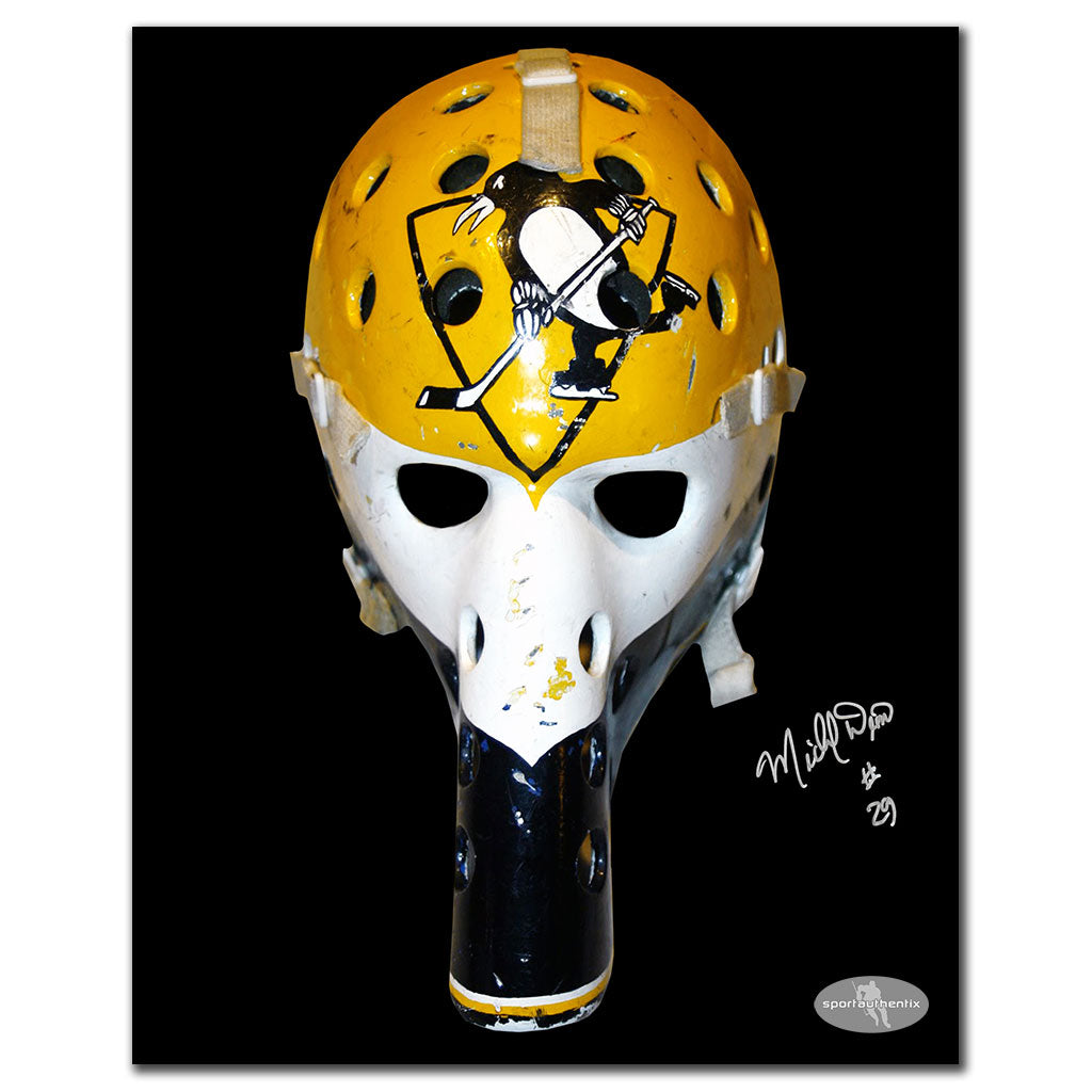 Michel Dion Pittsburgh Penguins MASK Autographed 8x10