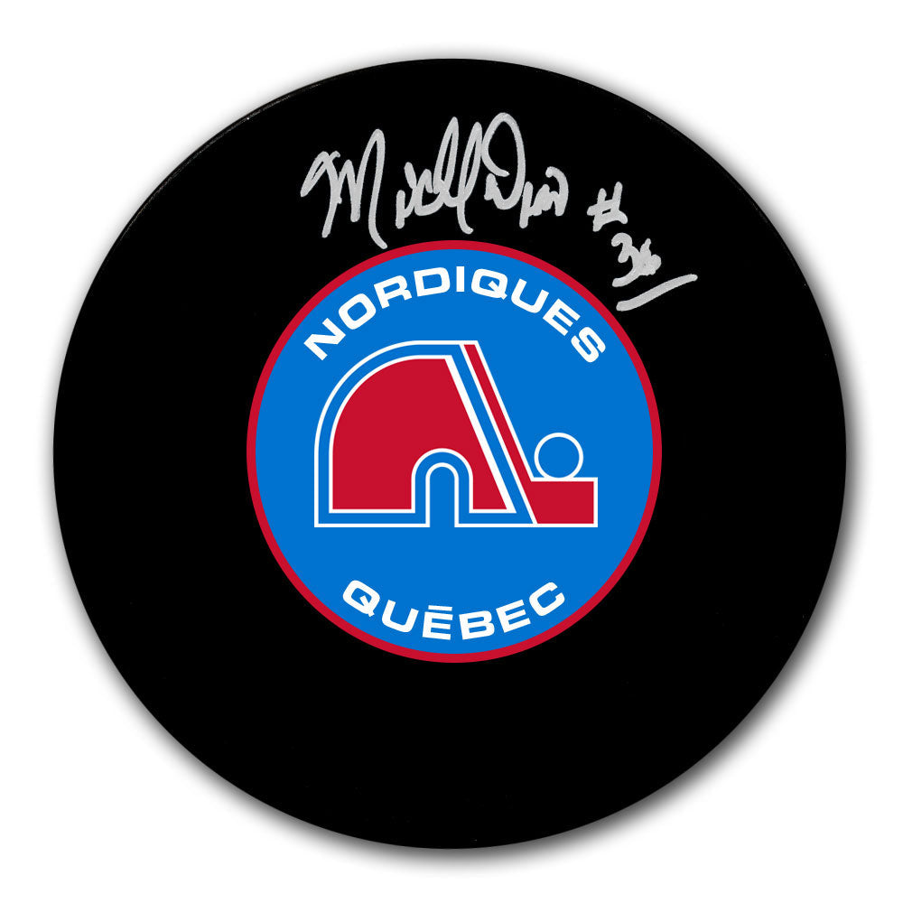 Michel Dion Quebec Nordiques Autographed Puck