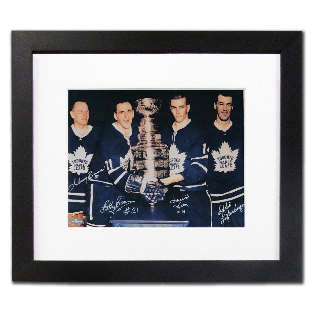 Bower Baun Keon Litzenberger Toronto Maple Leafs STANLEY CUP Autographed 22X19 Frame