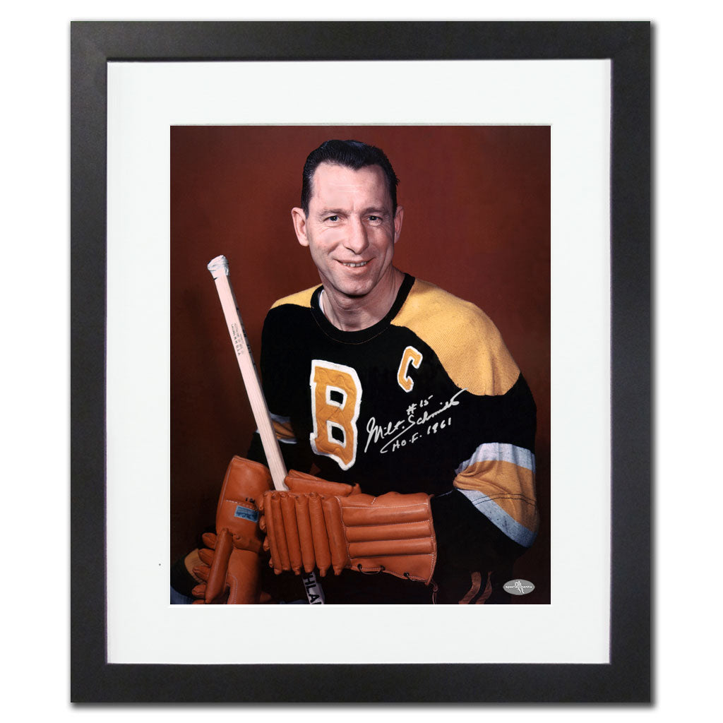 Milt Schmidt Boston Bruins CAPTAIN Autographed 26X32 Frame