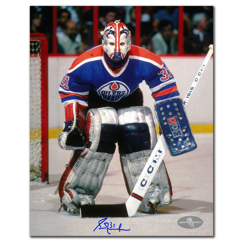 Grant Fuhr Edmonton Oilers RETRO MASK Autographed 8x10