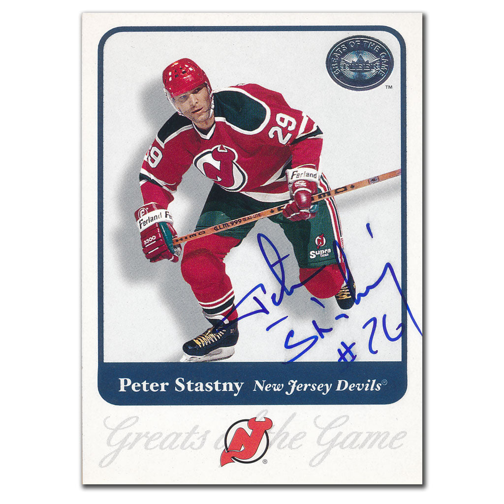 2001-02 Fleer Greats of the Game Peter Stastny Autographed Card #11