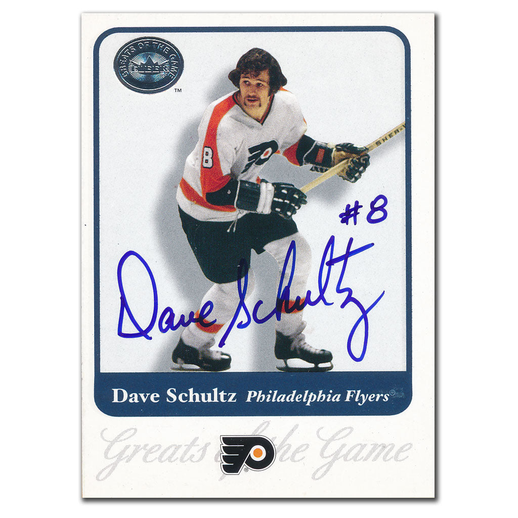 2001-02 Fleer Greats of the Game Dave Schultz Autographed Card #45