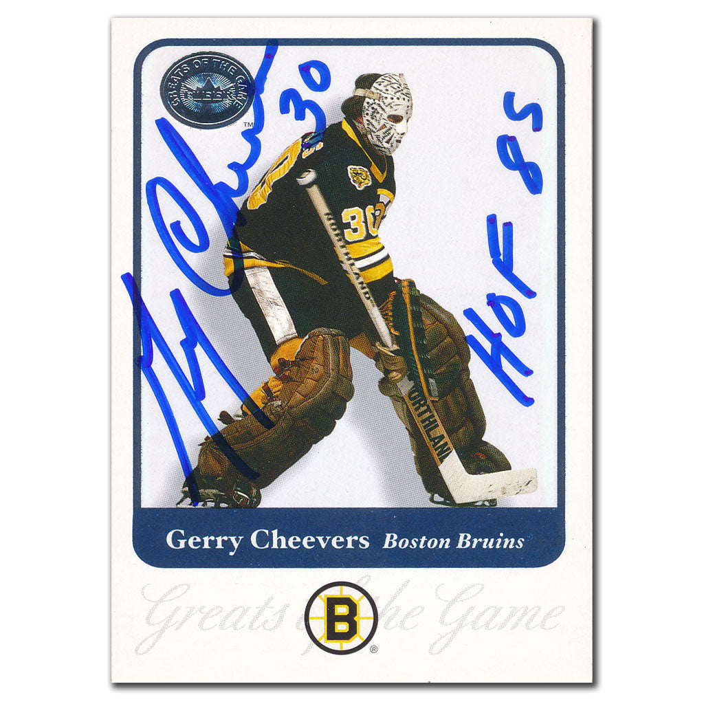 2001-02 Fleer Greats of the Game Gerry Cheevers Autographed Card #60