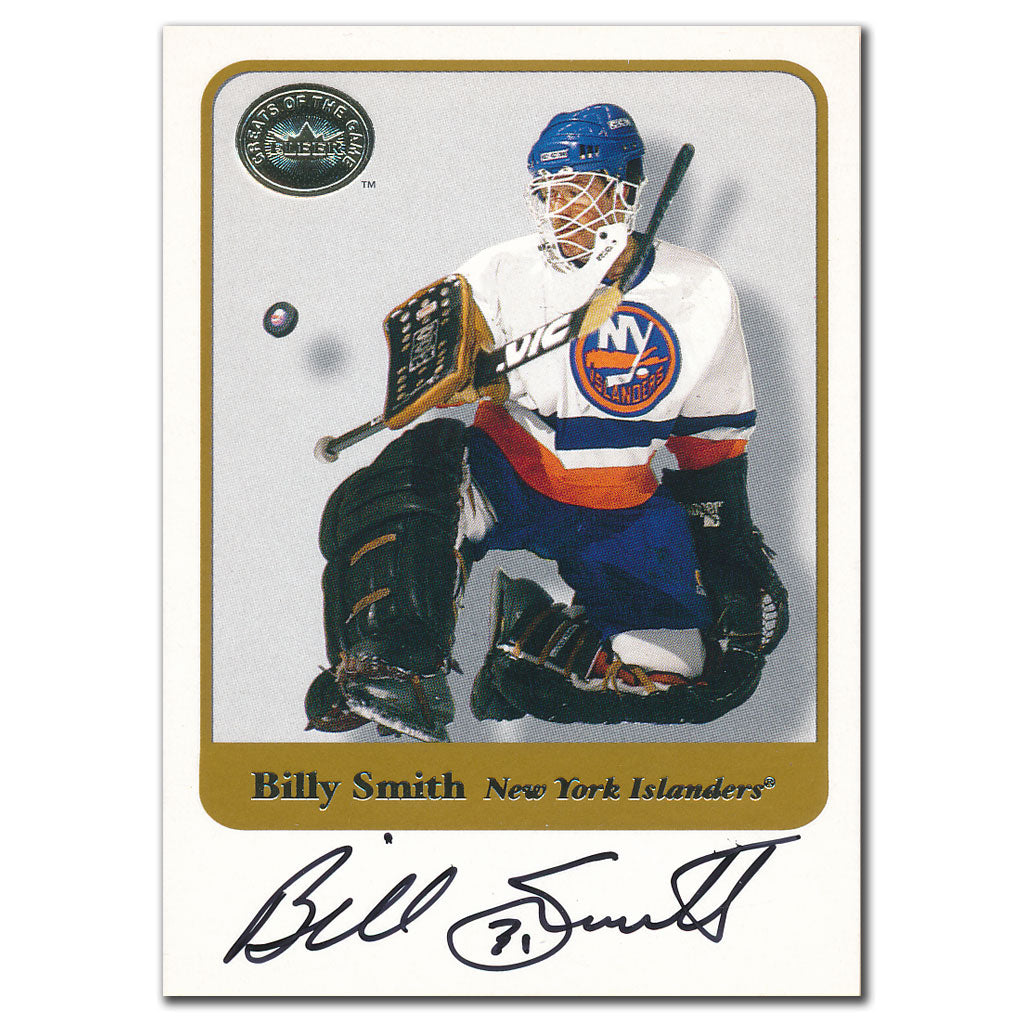 Carte autographiée par Billy Smith des Fleer Greats of the Game 2001-02