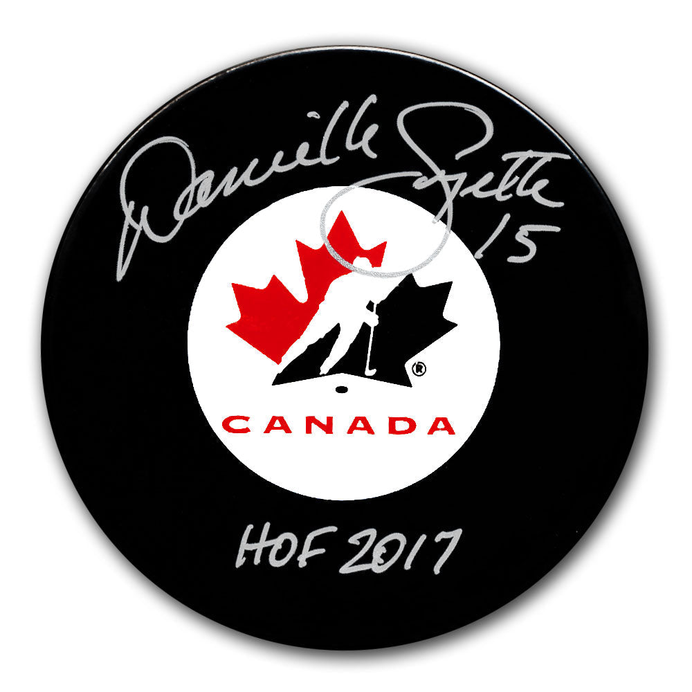 Rondelle autographiée Danielle Goyette d'Équipe Canada HOF