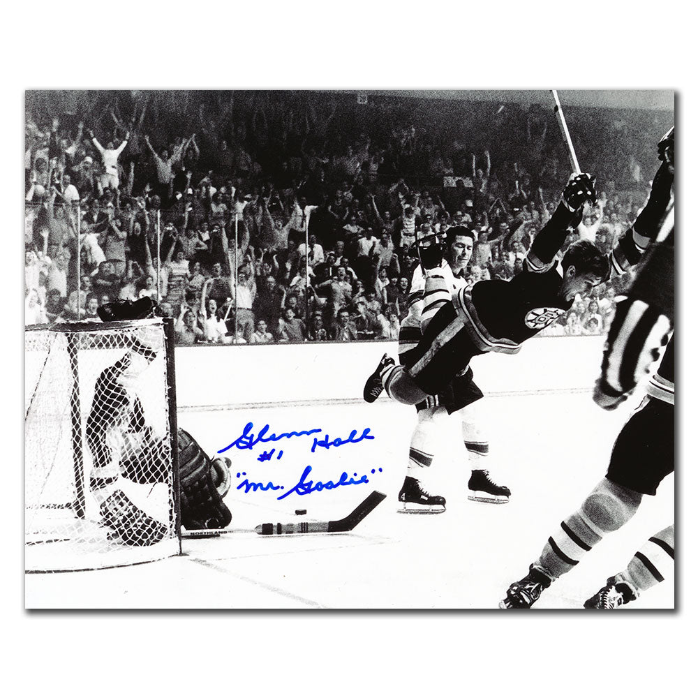 Glenn Hall St. Louis Blues THE GOAL B&W Autographed 8x10