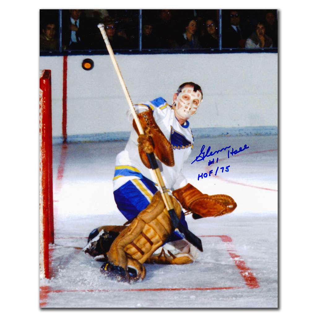 Glenn Hall St. Louis Blues BIG SAVE Autographed 8x10