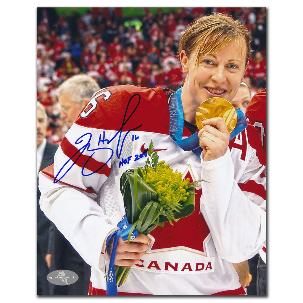 Jayna Hefford Team Canada GOLD MEDAL 2010 OLYMPICS Autographed 8x10