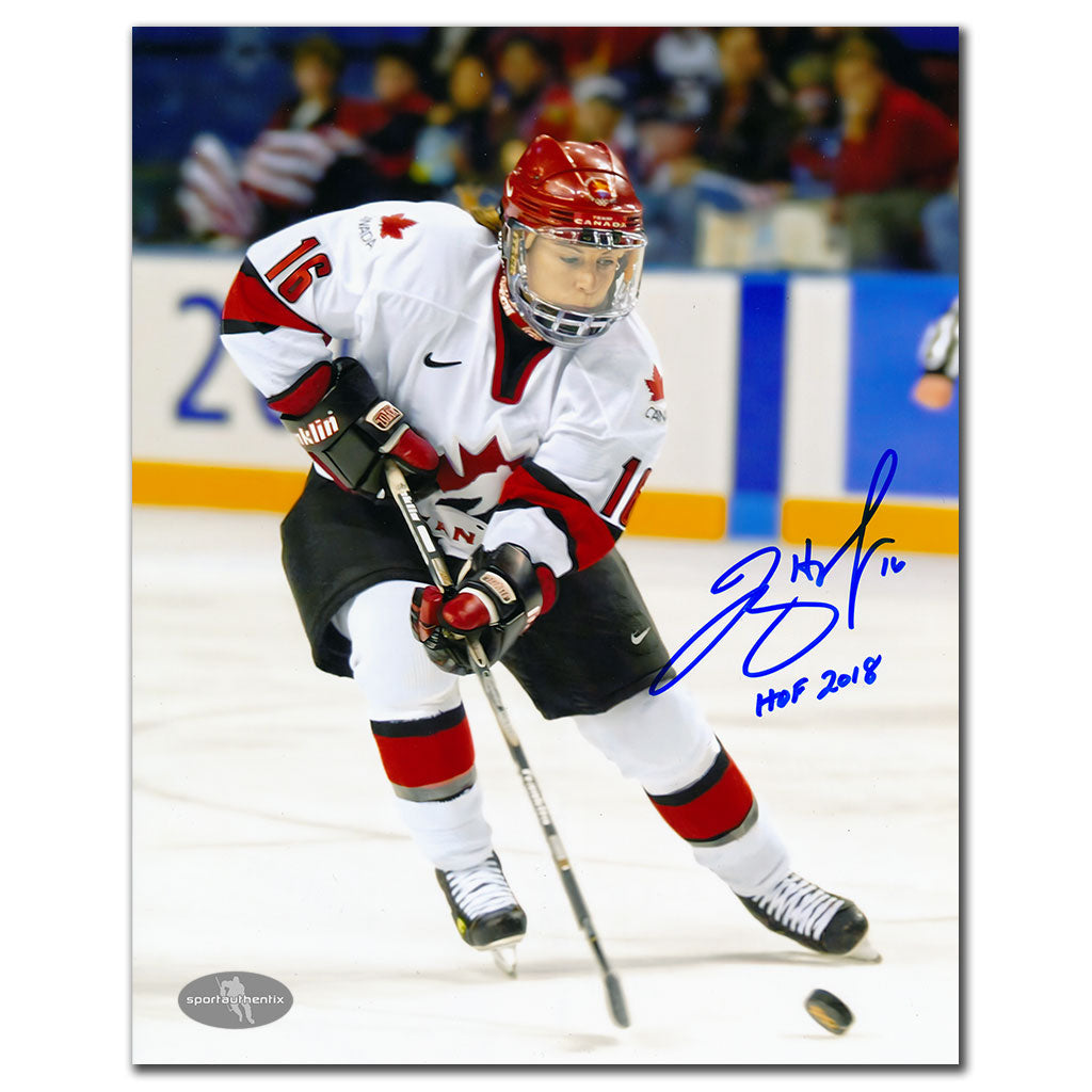 Jayna Hefford, Équipe Canada, Jeux olympiques de 2002 à SALT LAKE CITY, 8 x 10 pouces, autographié