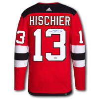 Nico Hischier New Jersey Devils Adidas Pro Autographed Jersey