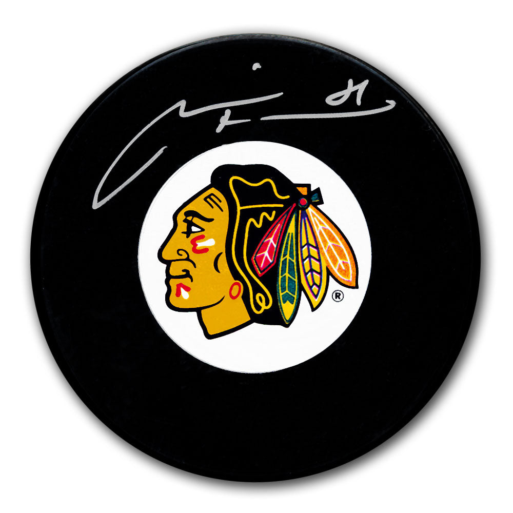 Rondelle autographiée des Blackhawks de Chicago de Marian Hossa