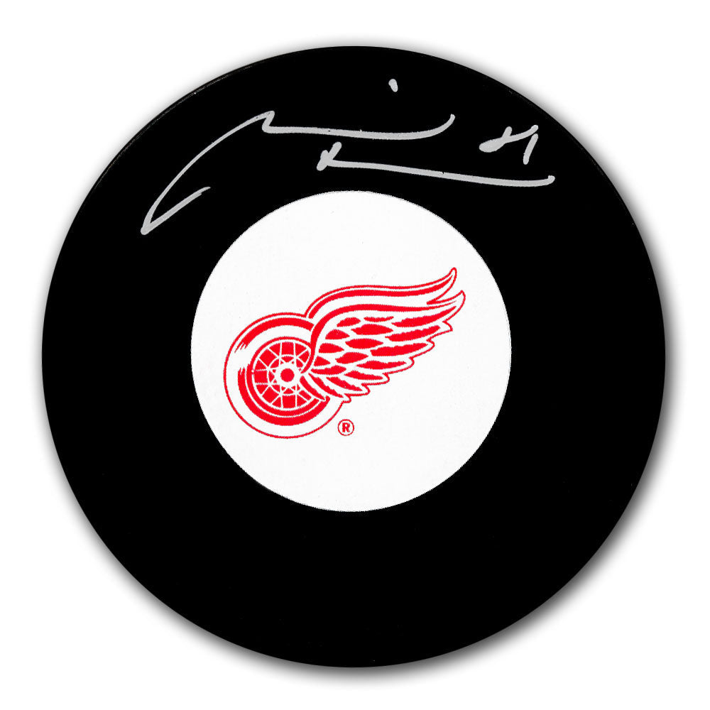 Rondelle autographiée des Red Wings de Detroit de Marian Hossa