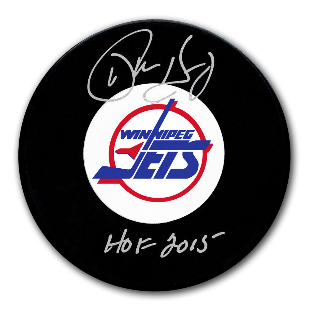 Rondelle autographiée HOF des Jets de Winnipeg de Phil Housley