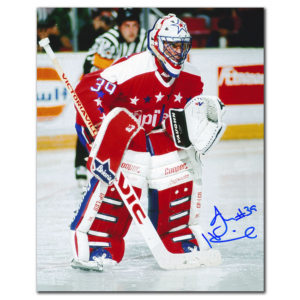 Jim Hrivnak Washington Capitals ACTION Autographed 8x10