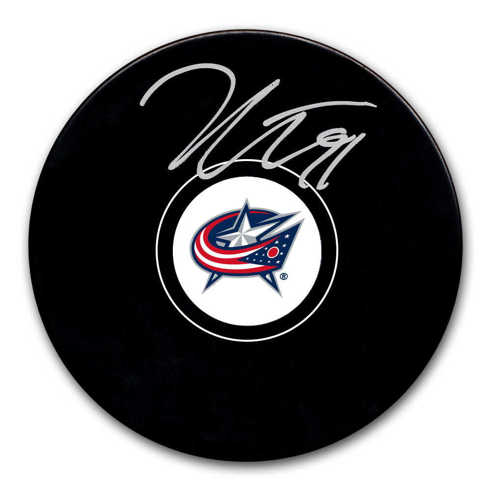 Kent Johnson Columbus Blue Jackets Autographed Puck