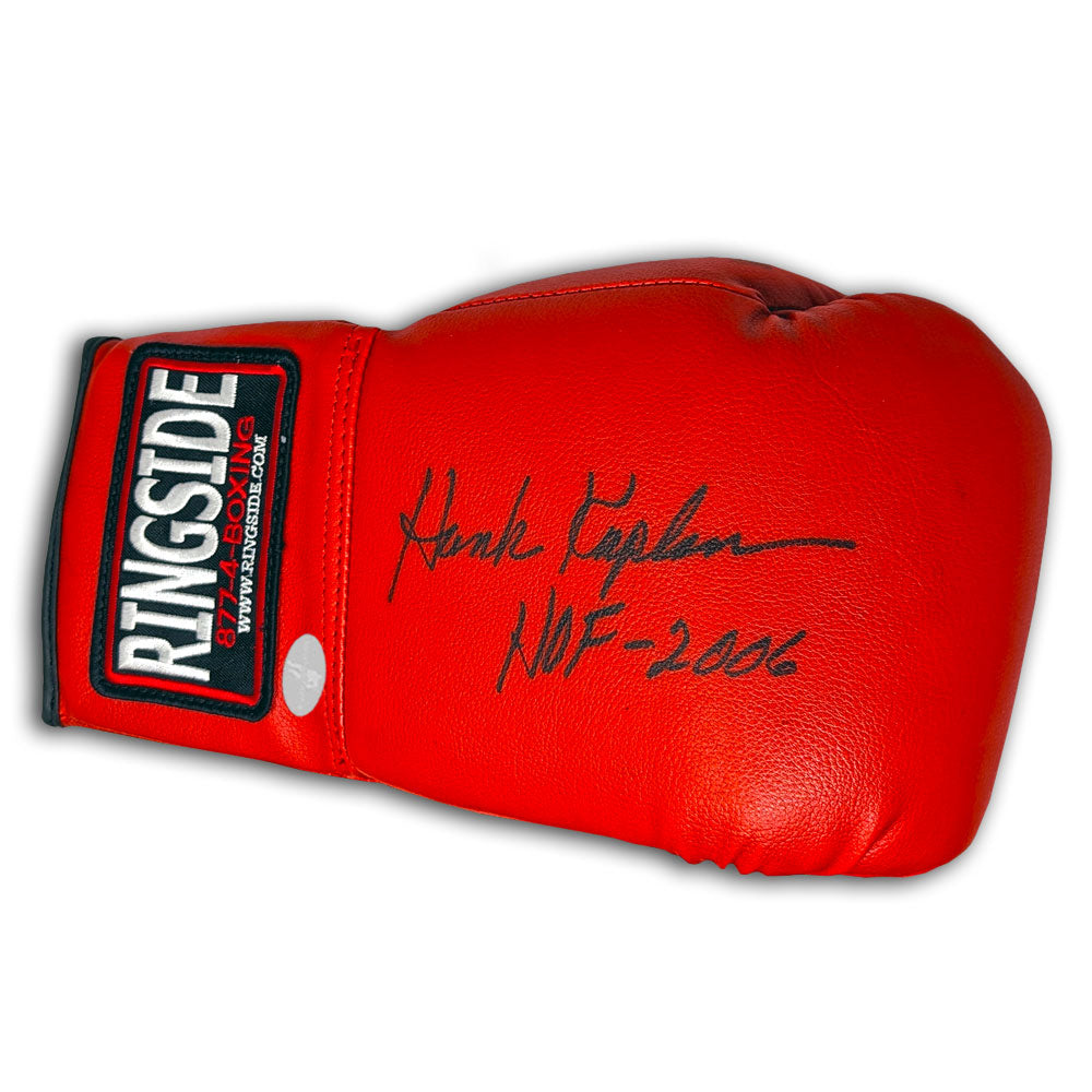 Hank Kaplan HOF 2006 Gant de boxe dédicacé au bord du ring