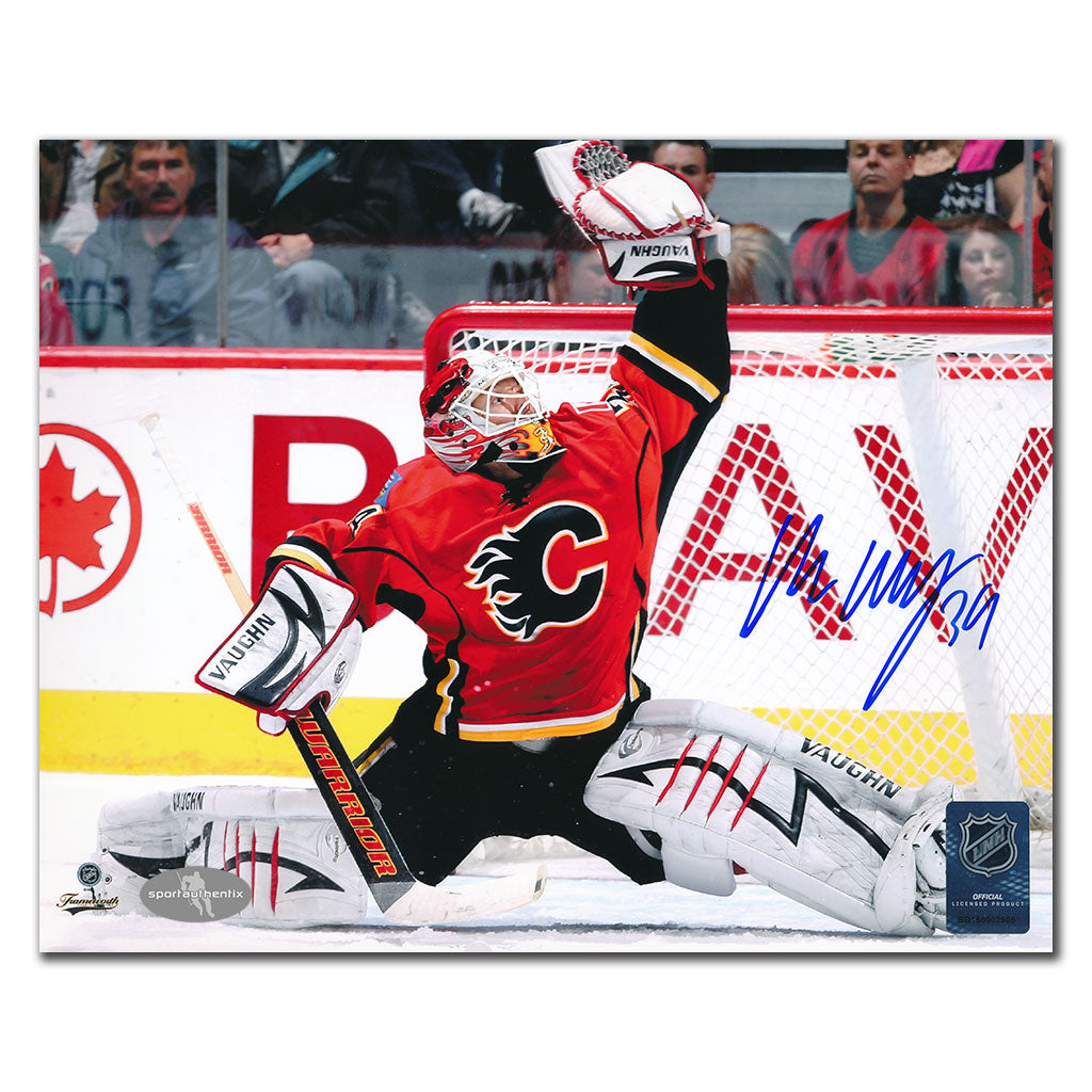 Miikka Kiprusoff Calgary Flames GLOVE SAVE Autographed 8x10