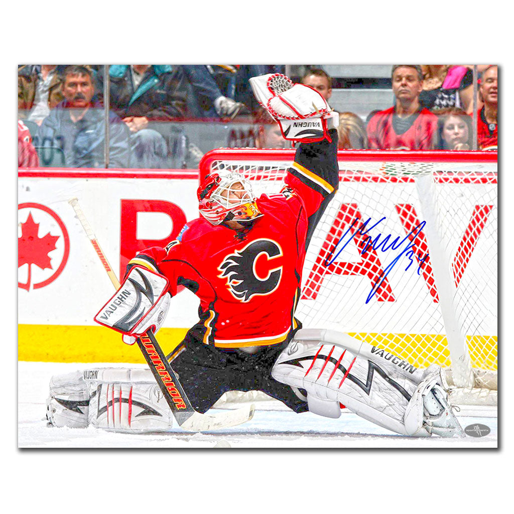 Miikka Kiprusoff Calgary Flames GLOVE SAVE Autographed 16x20