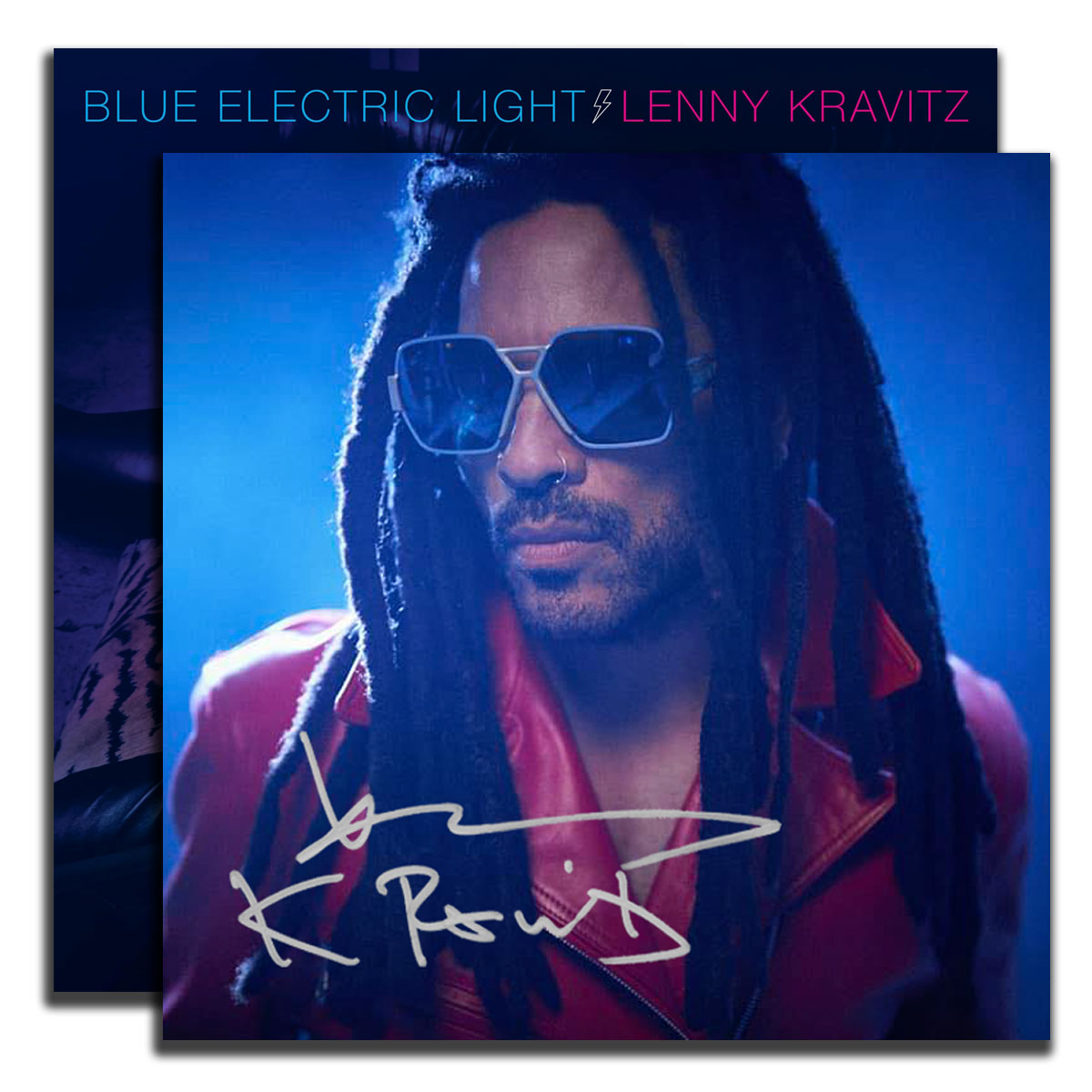 Lenny Kravitz BLUE ELECTRIC LIGHT Vinyl Album LP including an 11x11 Signed Art Print