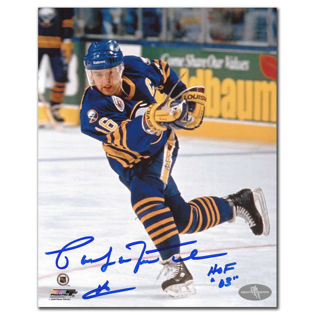 Pat LaFontaine Buffalo Sabres SLAPSHOT Autographed 8x10