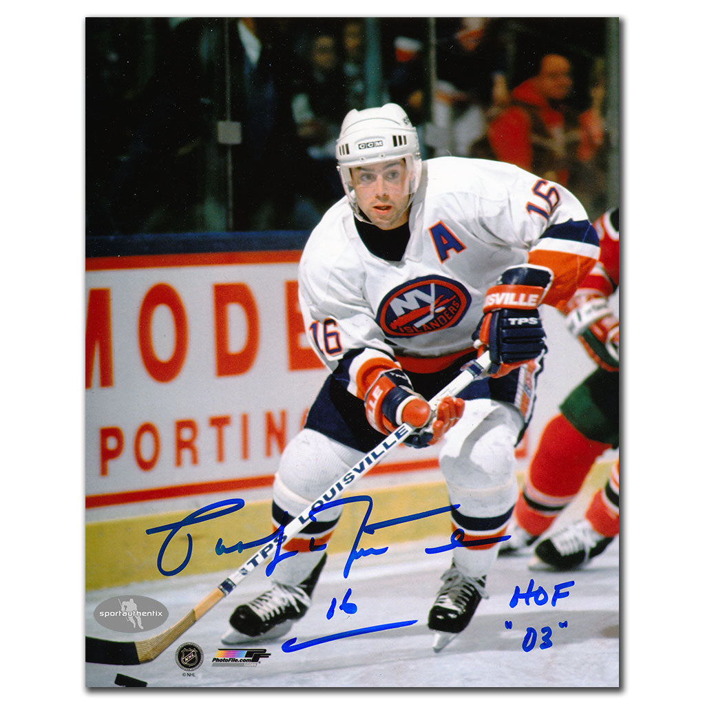 8x10 autographié par Pat LaFontaine des Islanders de New York