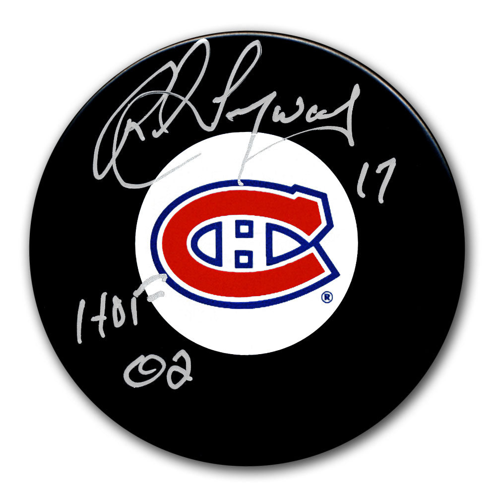 Rod Langway Montreal Canadiens HOF Autographed Puck