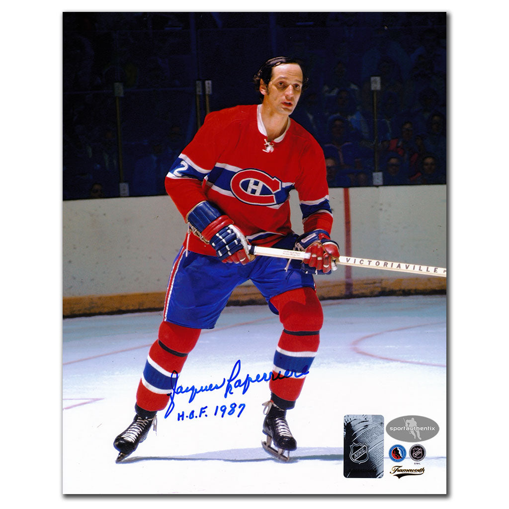 Jacques Laperriere Montreal Canadiens ACTION Autographed 8x10